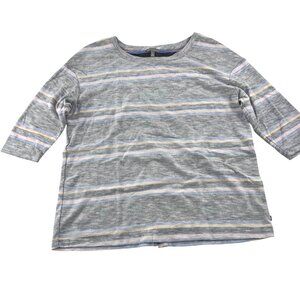 T By Talbots Striped Polyester Cotton Spandex Top Xp